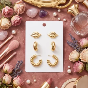 Trendy stud, hoop and drop earrings from Passionate Bangladesh, everyday and party jewelry in different shapes and colors for women and girls.