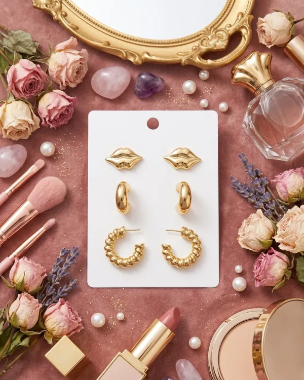 Trendy stud, hoop and drop earrings from Passionate Bangladesh, everyday and party jewelry in different shapes and colors for women and girls.