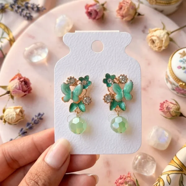 Elegant drop earrings from Passionate Bangladesh, lightweight dangle design for women and girls, perfect for parties and special occasions. Try our different designs like butterfly earrings, long chain earrings, heart shape earrings and stone earrings.