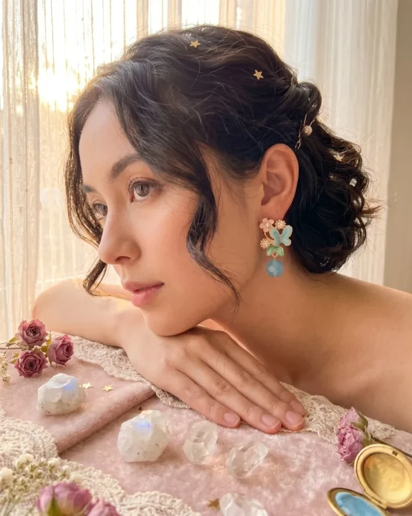 Elegant drop earrings from Passionate Bangladesh, lightweight dangle design for women and girls, perfect for parties and special occasions. Try our different designs like butterfly earrings, long chain earrings, heart shape earrings and stone earrings.