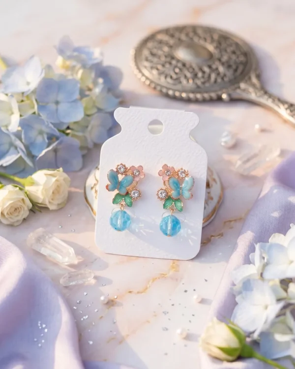 Elegant drop earrings from Passionate Bangladesh, lightweight dangle design for women and girls, perfect for parties and special occasions. Try our different designs like butterfly earrings, long chain earrings, heart shape earrings and stone earrings.