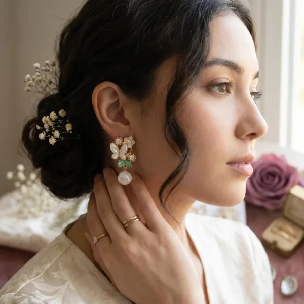 Elegant drop earrings from Passionate Bangladesh, lightweight dangle design for women and girls, perfect for parties and special occasions. Try our different designs like butterfly earrings, long chain earrings, heart shape earrings and stone earrings.