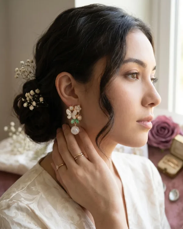 Elegant drop earrings from Passionate Bangladesh, lightweight dangle design for women and girls, perfect for parties and special occasions. Try our different designs like butterfly earrings, long chain earrings, heart shape earrings and stone earrings.
