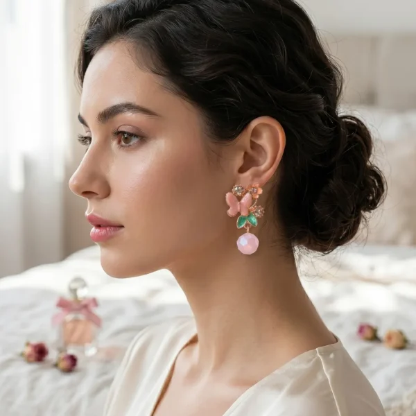 Elegant drop earrings from Passionate Bangladesh, lightweight dangle design for women and girls, perfect for parties and special occasions. Try our different designs like butterfly earrings, long chain earrings, heart shape earrings and stone earrings.