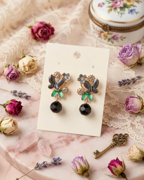 Elegant drop earrings from Passionate Bangladesh, lightweight dangle design for women and girls, perfect for parties and special occasions. Try our different designs like butterfly earrings, long chain earrings, heart shape earrings and stone earrings.