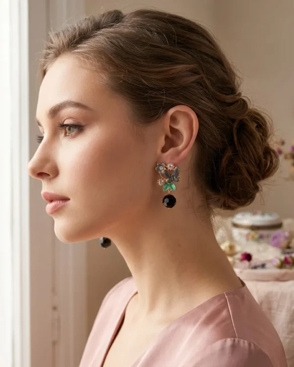 Elegant drop earrings from Passionate Bangladesh, lightweight dangle design for women and girls, perfect for parties and special occasions. Try our different designs like butterfly earrings, long chain earrings, heart shape earrings and stone earrings.