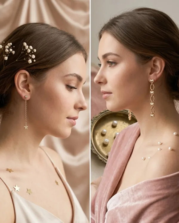 Trendy stud, mixed shaped, hoop and drop earrings from Passionate Bangladesh, everyday and party jewelry in different shapes and colors for women and girls.