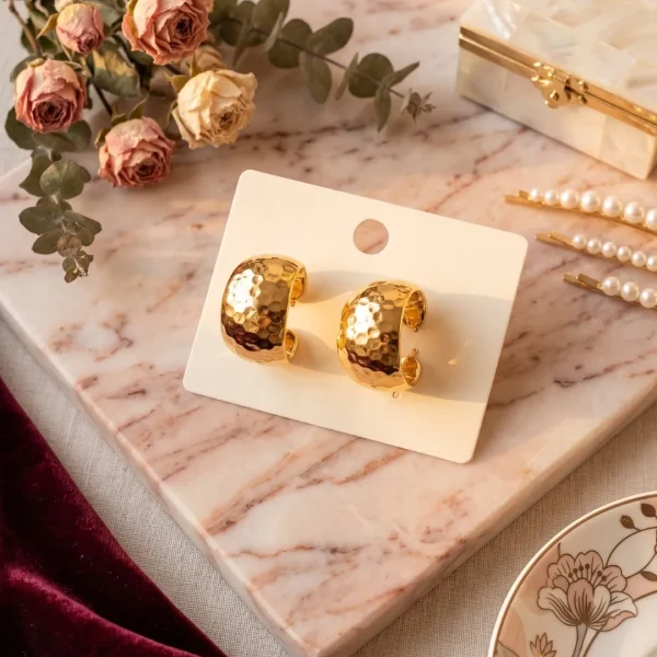 Golden HOOP Earrings for girls and women at PASSIONATE BANGLADESH at a very affordable and cheap price. Beauty with golden dazzling plastic earrings pair. Party on at disco.