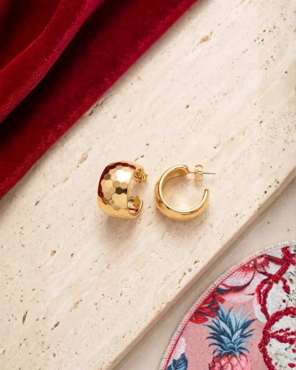 Golden HOOP Earrings for girls and women at PASSIONATE BANGLADESH at a very affordable and cheap price. Beauty with golden dazzling plastic earrings pair. Party on at disco.
