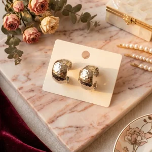 Silver HOOP Earrings for girls and women at PASSIONATE BANGLADESH at a very affordable and cheap price. Beauty with silver dazzling plastic earrings pair. Party on at disco.