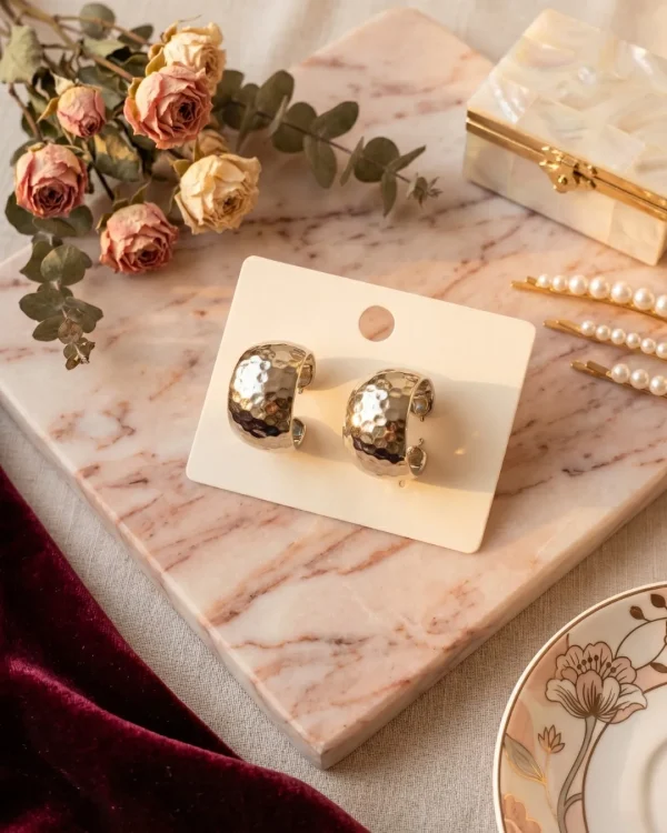 Silver HOOP Earrings for girls and women at PASSIONATE BANGLADESH at a very affordable and cheap price. Beauty with silver dazzling plastic earrings pair. Party on at disco.
