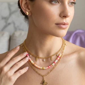 Stylish fashion layer necklace and pendants collection at Passionate Bangladesh showing different gold, silver and stoned necklace and pendants with for western and fusion outfits.