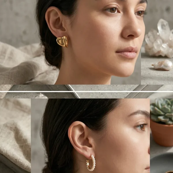 Trendy stud, mixed shaped, hoop and drop earrings from Passionate Bangladesh, everyday and party jewelry in different shapes and colors for women and girls.