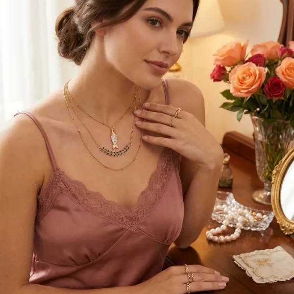 Elegant Pendant, Necklace and Rings set from Passionate Bangladesh, lightweight dangle design for women and girls, perfect for parties and special occasions. Try our different designs like butterfly earrings, long chain earrings, heart shape earrings and stone earrings.