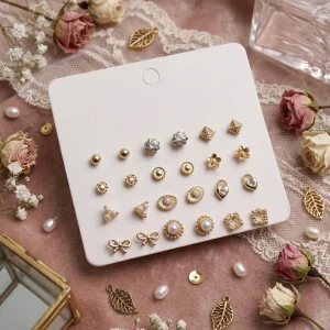 Trendy stud earrings for girls and women, simple everyday designs and sparkly studs from Passionate Bangladesh for party looks. https://passionatebangladesh.com/