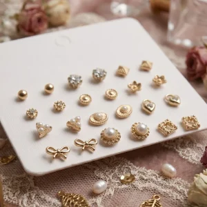 Trendy stud earrings for girls and women, simple everyday designs and sparkly studs from Passionate Bangladesh for party looks. https://passionatebangladesh.com/