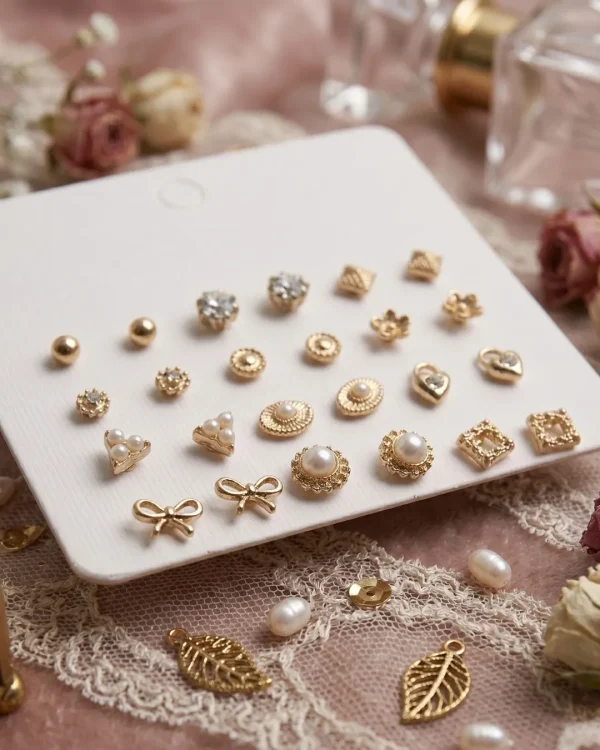 Trendy stud earrings for girls and women, simple everyday designs and sparkly studs from Passionate Bangladesh for party looks. https://passionatebangladesh.com/