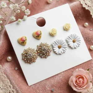 Trendy stud earrings for girls and women, simple everyday designs and sparkly studs from Passionate Bangladesh for party looks. https://passionatebangladesh.com/