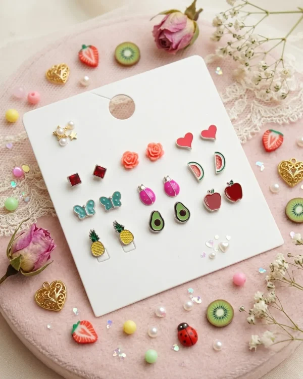 Trendy stud earrings for girls and women, simple everyday designs and sparkly studs from Passionate Bangladesh for party looks. https://passionatebangladesh.com/