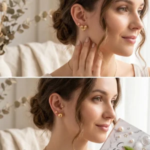 Trendy stud earrings for girls and women, simple everyday designs and sparkly studs from Passionate Bangladesh for party looks. https://passionatebangladesh.com/