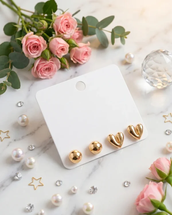 Trendy stud earrings for girls and women, simple everyday designs and sparkly studs from Passionate Bangladesh for party looks. https://passionatebangladesh.com/