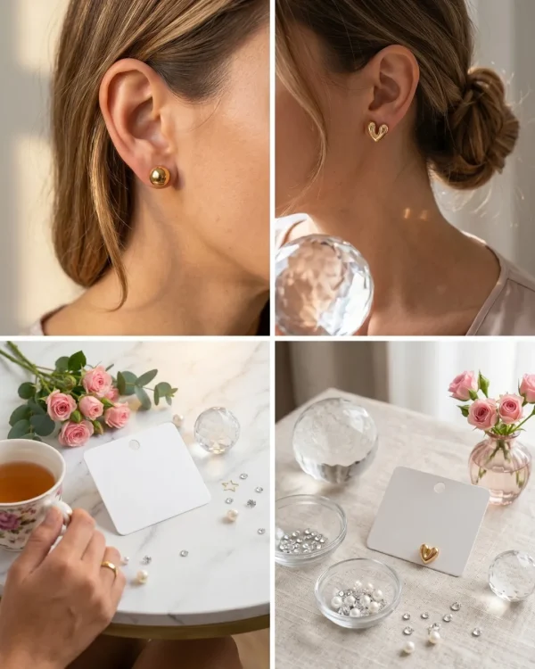Trendy stud, mixed shaped, hoop and drop earrings from Passionate Bangladesh, everyday and party jewelry in different shapes and colors for women and girls.